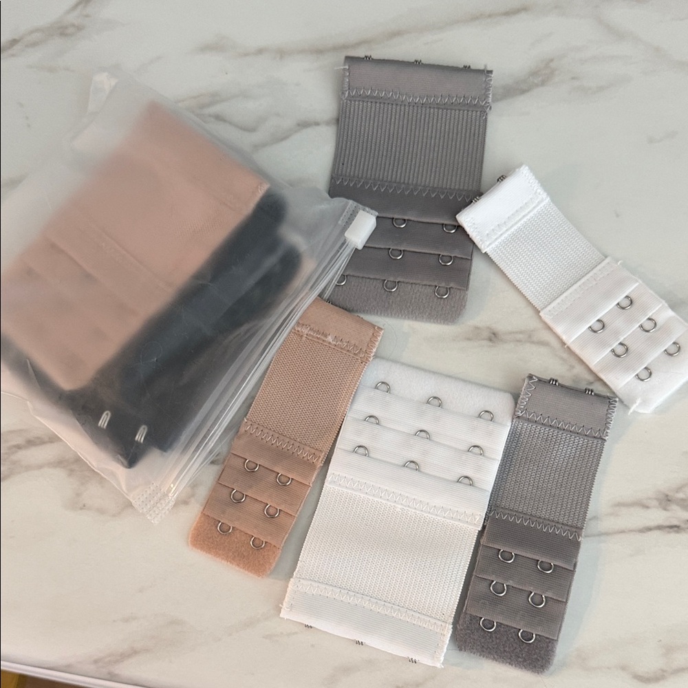 Bra Extender Set in Neutral Colors gray black white tan